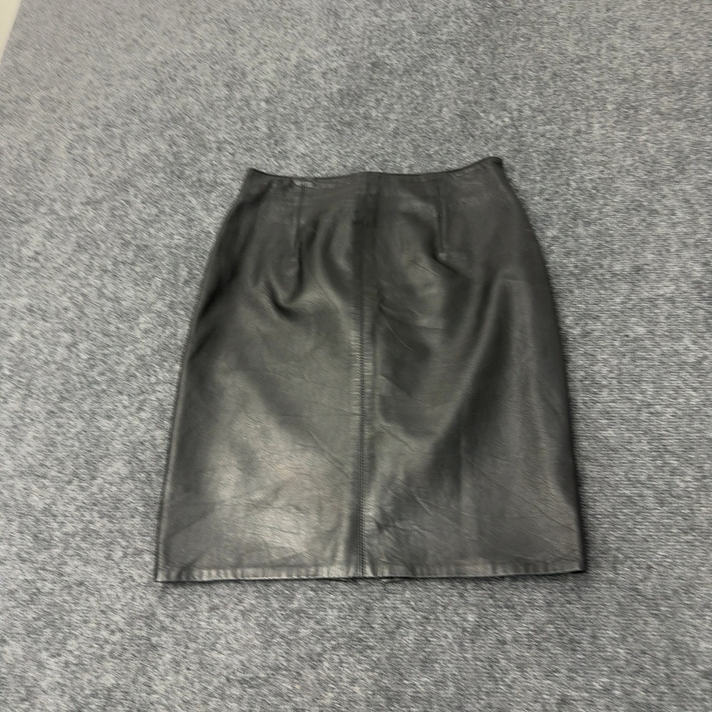 Vintage Lanna Skirt Womens 10 Black Leather High Waist Pencil Goth Grunge 90s